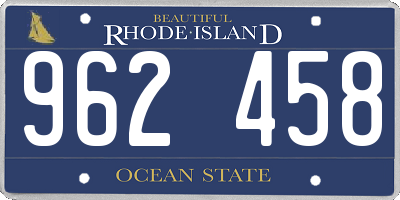 RI license plate 962458