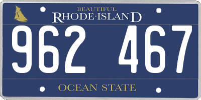 RI license plate 962467