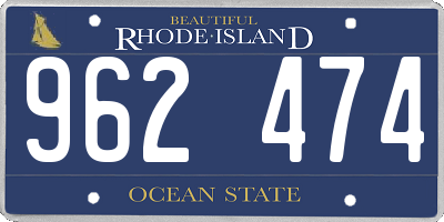 RI license plate 962474