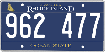 RI license plate 962477