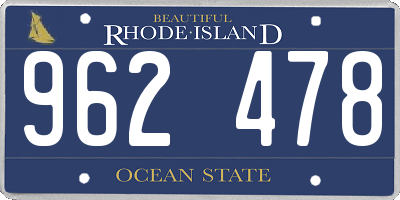RI license plate 962478