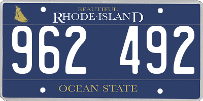 RI license plate 962492