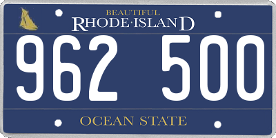 RI license plate 962500