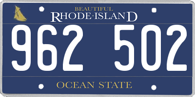RI license plate 962502