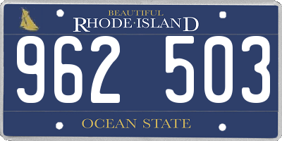 RI license plate 962503