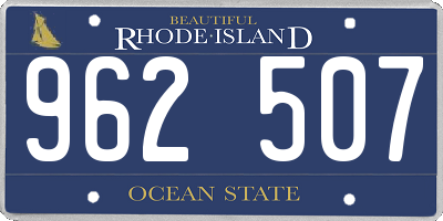 RI license plate 962507