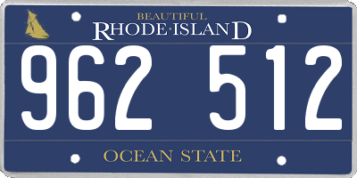 RI license plate 962512