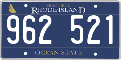 RI license plate 962521