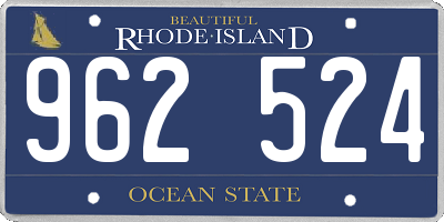 RI license plate 962524