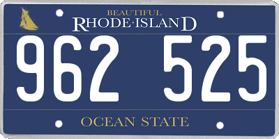 RI license plate 962525