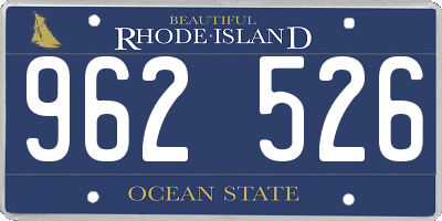 RI license plate 962526