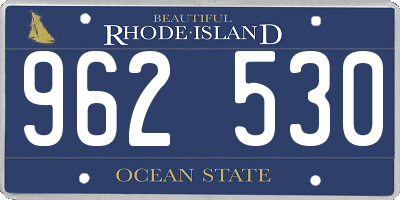 RI license plate 962530