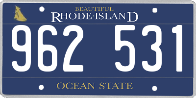 RI license plate 962531