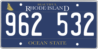 RI license plate 962532