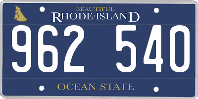 RI license plate 962540