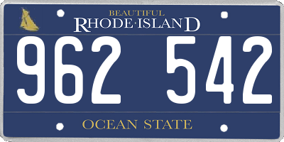 RI license plate 962542