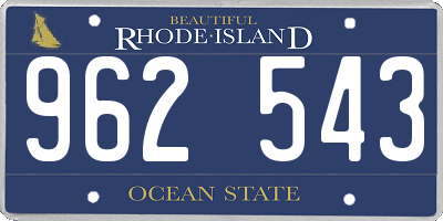 RI license plate 962543