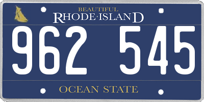 RI license plate 962545