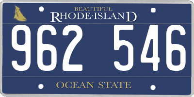 RI license plate 962546