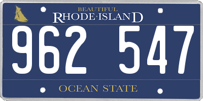 RI license plate 962547