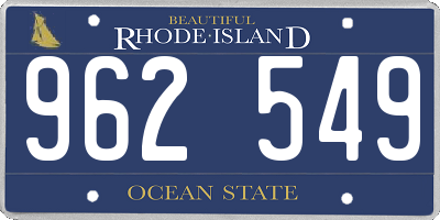 RI license plate 962549