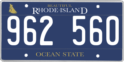 RI license plate 962560