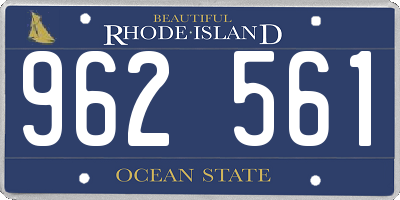 RI license plate 962561