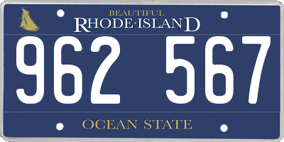 RI license plate 962567