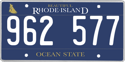 RI license plate 962577