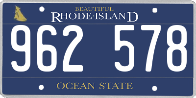 RI license plate 962578