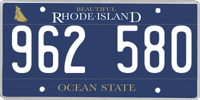 RI license plate 962580