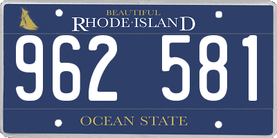 RI license plate 962581