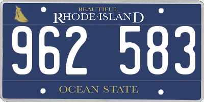 RI license plate 962583