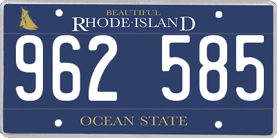 RI license plate 962585