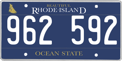 RI license plate 962592