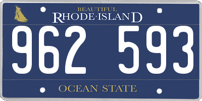 RI license plate 962593