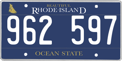 RI license plate 962597