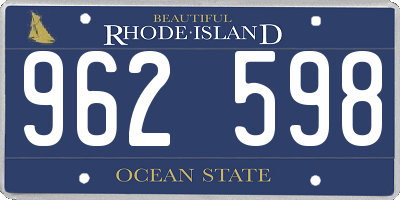 RI license plate 962598