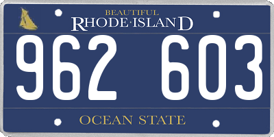 RI license plate 962603