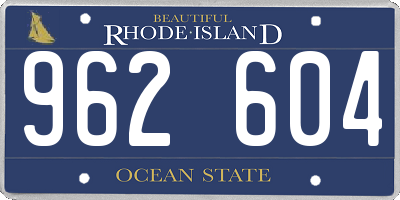 RI license plate 962604