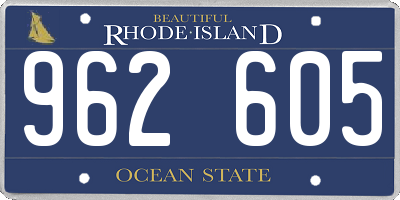 RI license plate 962605