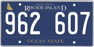 RI license plate 962607
