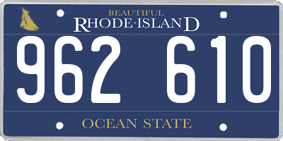 RI license plate 962610