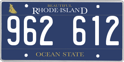 RI license plate 962612