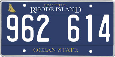 RI license plate 962614