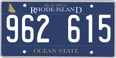 RI license plate 962615