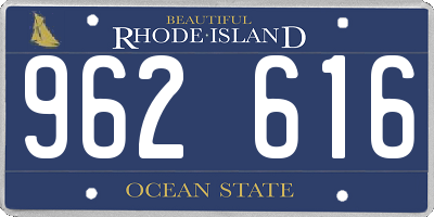 RI license plate 962616