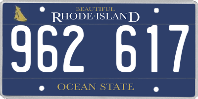 RI license plate 962617