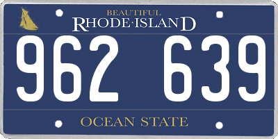 RI license plate 962639