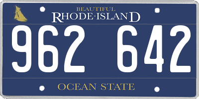 RI license plate 962642